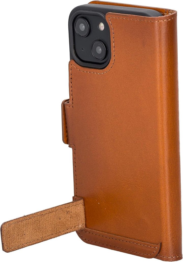 Solo Pelle aufklappbare Lederhülle kompatibel für iPhone 14 in 6.1 Zoll inkl. 1 Kartenfach für das o