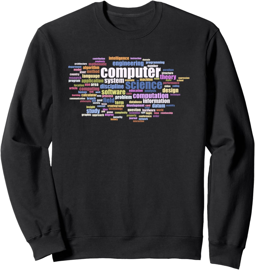 Informatik Wortwolke 100 Begriffe Farbiges Design Sweatshirt