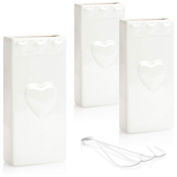 com-four® 3x Luftbefeuchter Heizung - Heizkörper Luftbefeuchter mit Herzmuster - Heizung Wasserverdu