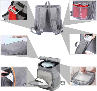 QINGLOU 25L Kühlrucksack Thermo Rucksack Picknickrucksack Kühltasche Gross Isoliert Cooler Bag Männe
