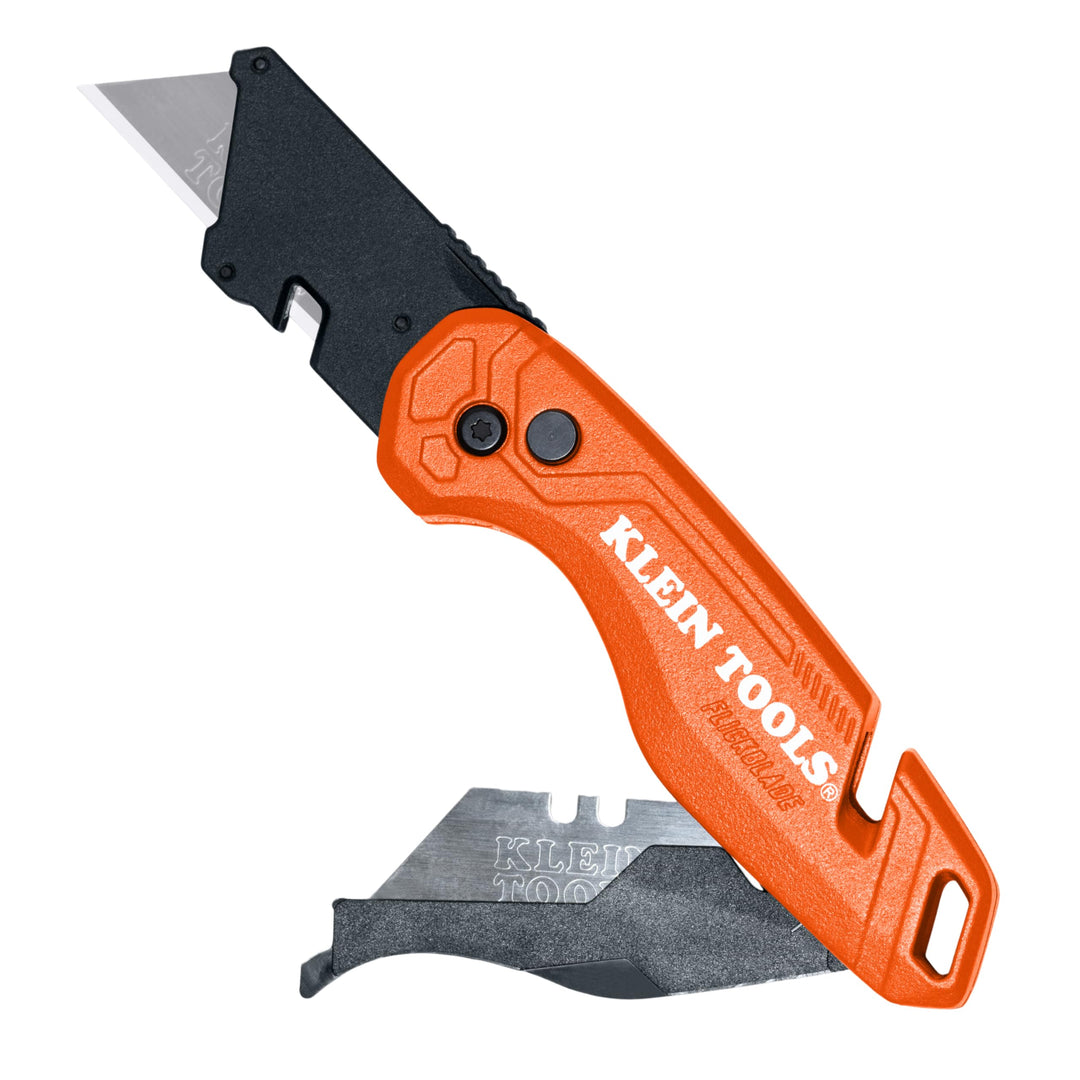 Klein Tools 44303 | Universalmesser klappbar mit Klingenaufbewahrung | Faltbares Teppichmesser mit S