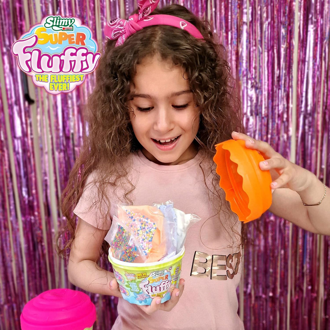 SLIMY Super Fluffy 300g Spielmasse im Cup Cake-Becher - der flaumigste Original Slimy Slime, lustig
