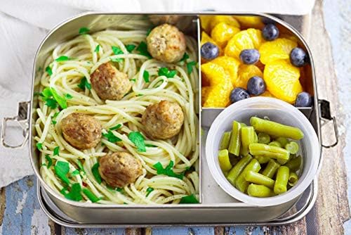 G.a HOMEFAVOR Edelstahl Brotdose Metall Lunchbox mit 3 Fächern 1400ml Auslaufsichere Bento Box Gross