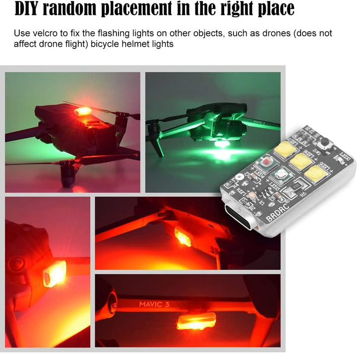 Drone Strobe Light Blinklicht Antikollisions-LED Aufladbar für alle Drohnen Nachtflug Antikollisions
