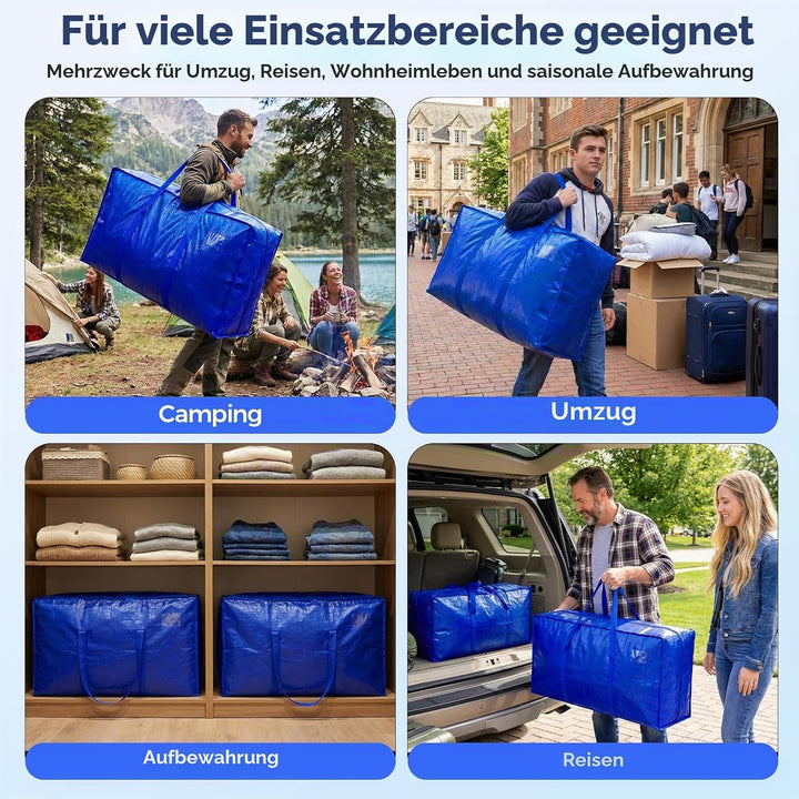 NOCOEX Extra Grosse Heavy-Duty Aufbewahrungstasche - 200L Wasserdicht Umzugstaschen mit Reissverschl