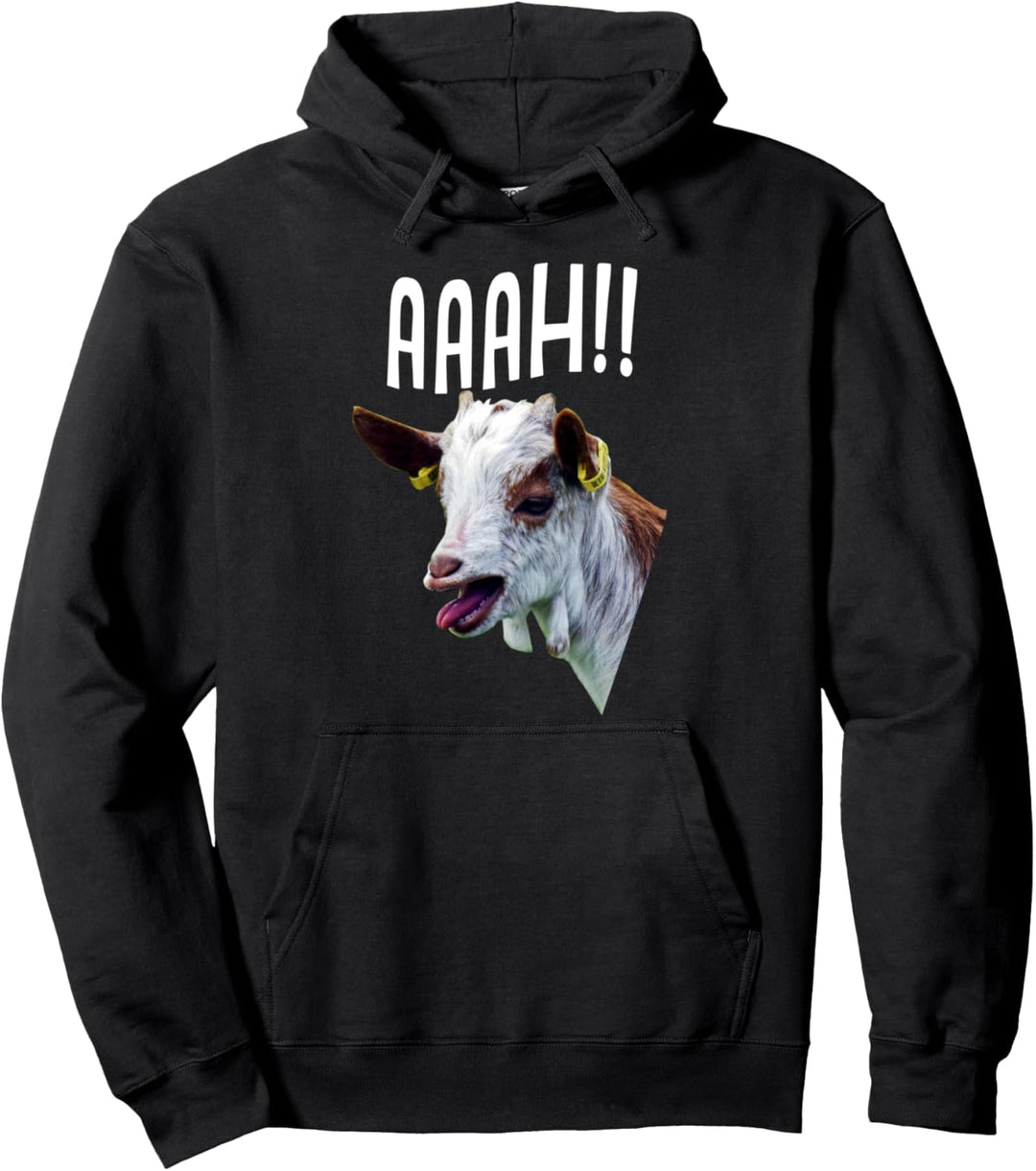 Schreiende Ziege Lustig Niedliches Tier Baby Ziege Pullover Hoodie