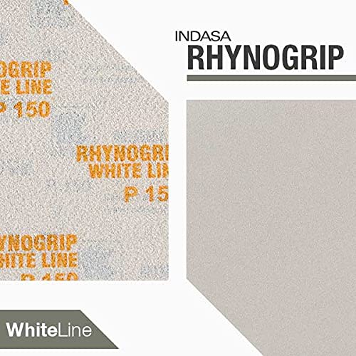 50 x Indasa Schleifstreifen RHYNOGRIP WHITE LINE 70x198mm 11Loch Rutscherstreifen, Schleifpapier für