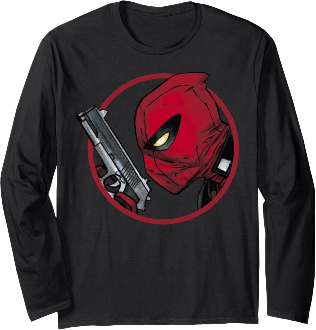 Marvel Deadpool Portrait Logo Langarmshirt