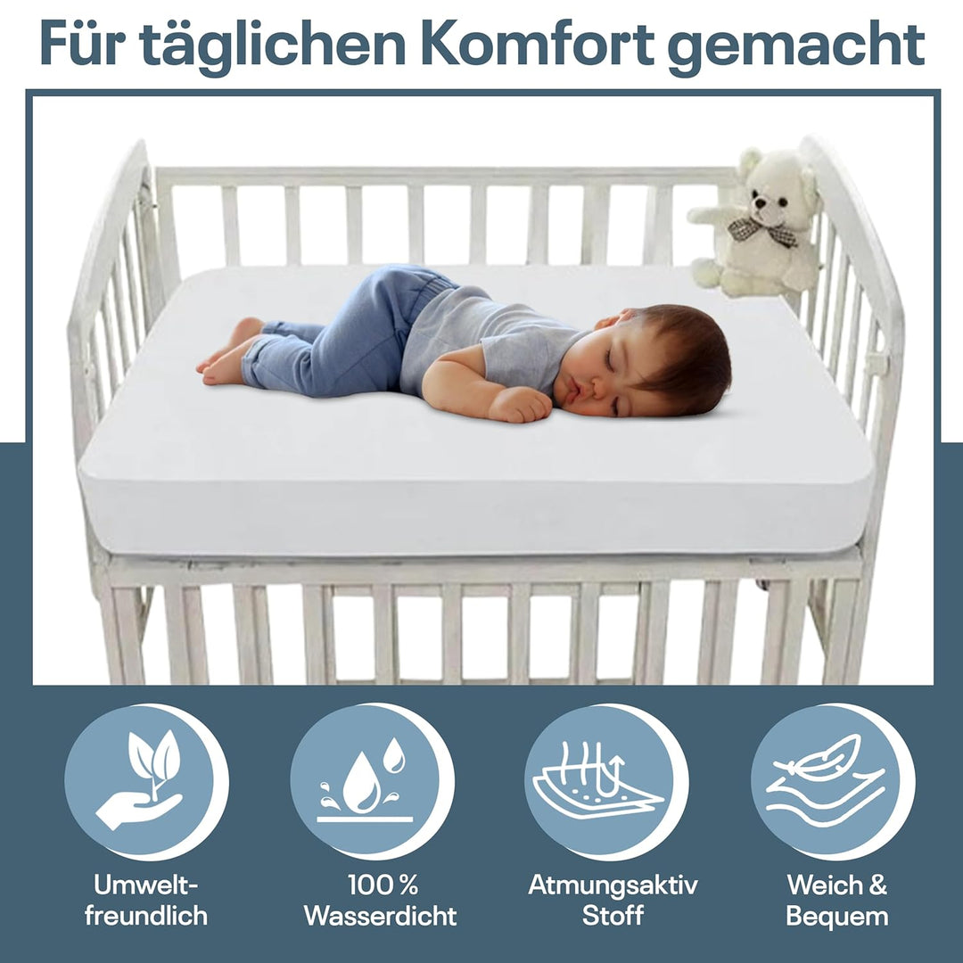Best For Kids Matratzenauflage Matratzenschoner für Beistellbett und Wiege 55x90 cm (Doppelpack Molt