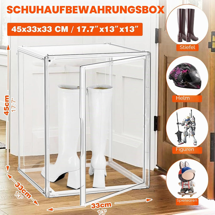Schuhaufbewahrungsbox, XXX-Grosse Extra grosse Acryl Display Case Transparente Sneaker Schuh Organiz