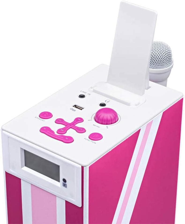 BigBen Sound Tower TW5 Union Jack Rosa inkl. Mikrofon, USB-Anschluss und Fernbedienung