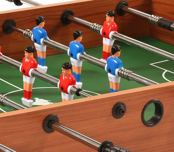 Mini-Kickertisch als praktische Auflage für Tisch oder Boden mit kindersicheren Teleskopstangen Grös