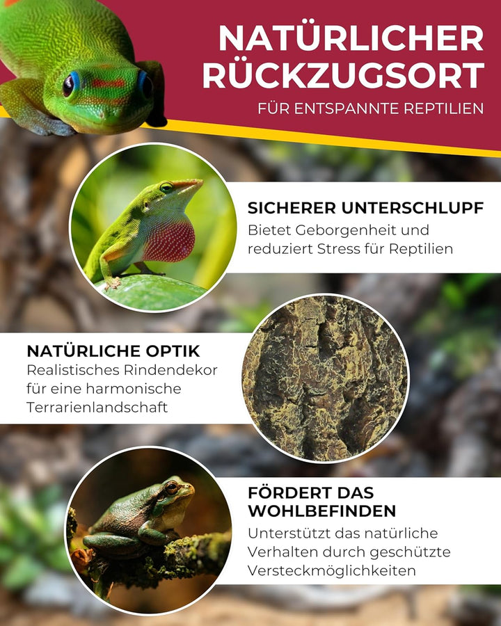 Hobby Eckhöhle Bark Höhle für Reptilien und Amphibien, 21 x 18 x 11 cm