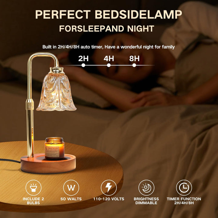Candle Warmer Lamp with Timer Electric Adjustable Height Candle Dimmable Wax Warmer Lamp Jar Candles