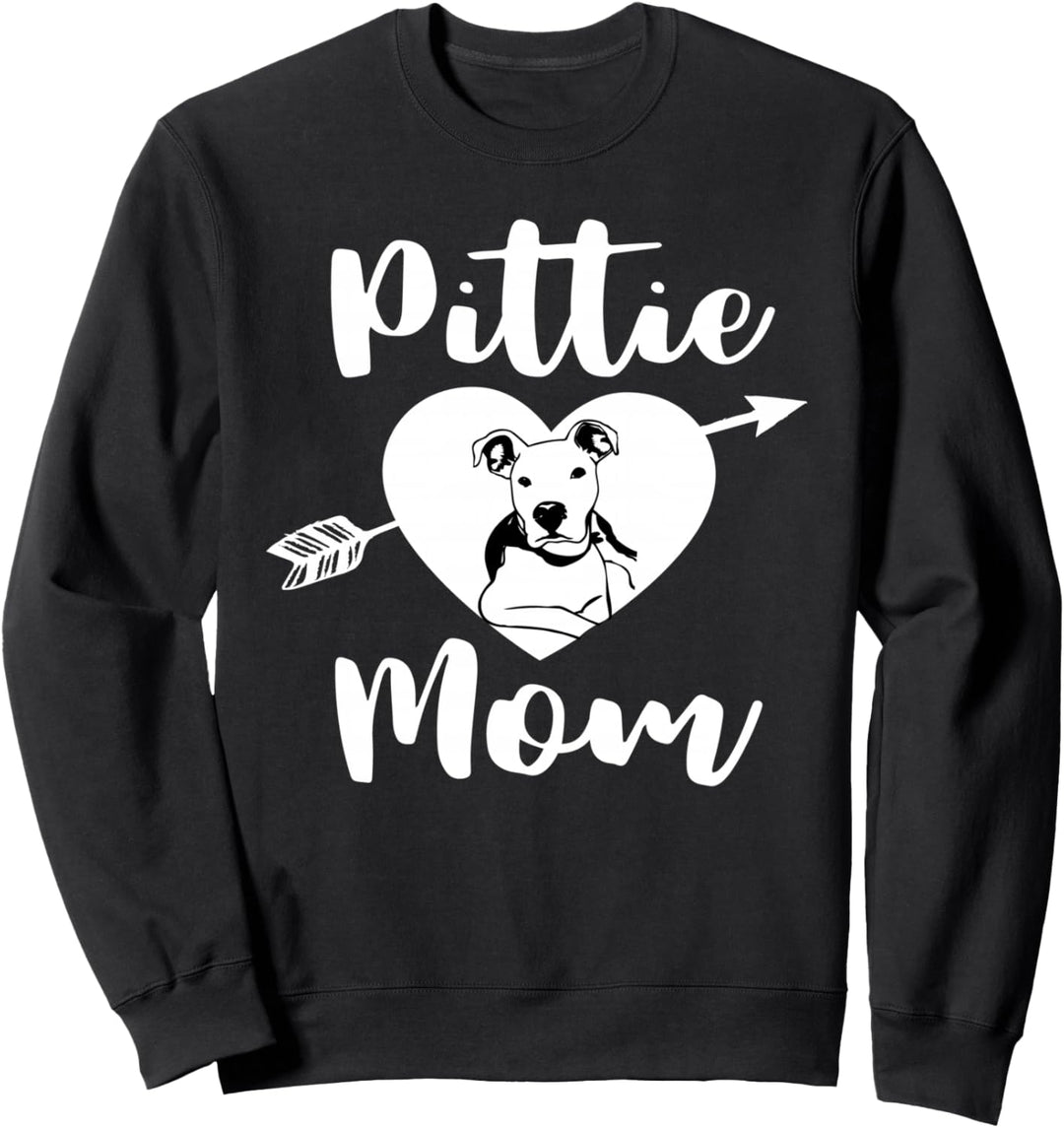 Pitbull Mama Niedlicher Hund Mama Herz Liebe Sweatshirt