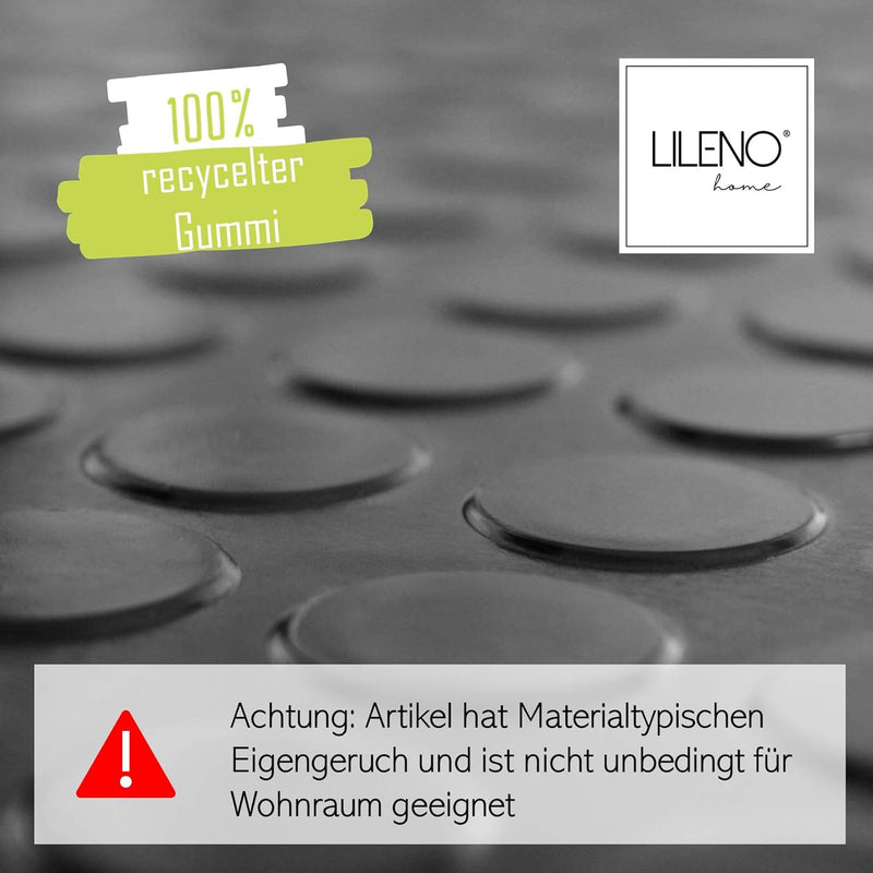 LILENO HOME Noppen Gummimatte Meterware 1000x100 cm (2x5m) - Gummiläufer Noppenmatte (3mm) als Werks