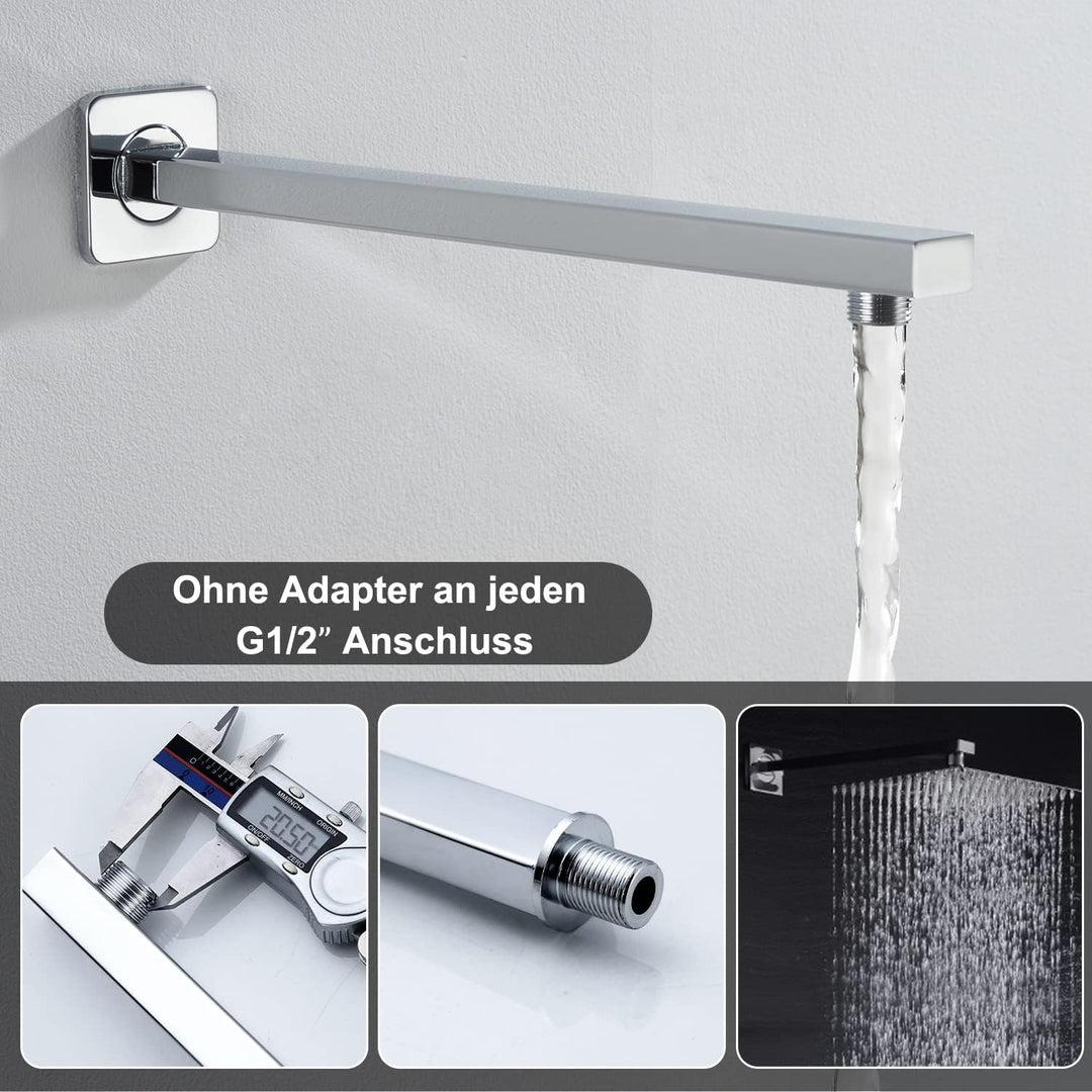 JOHO Bombenfester Brausearm Wandarm für Kopfbrause Regenduschkopf mit zulässiger Belastung ca.52Kg B