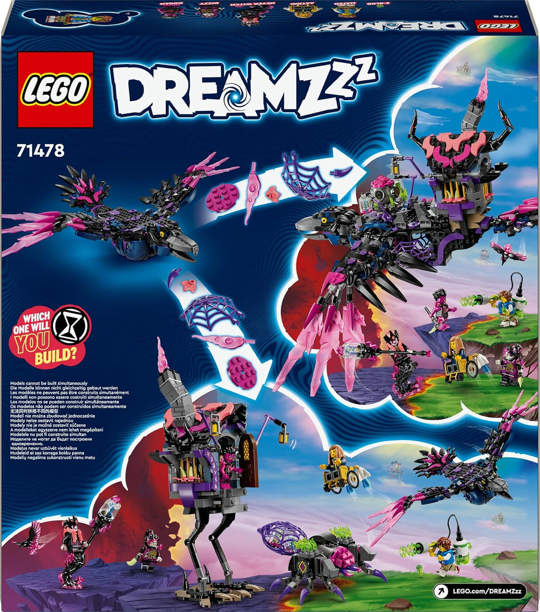 LEGO DREAMZzz 3in1 The Never Witch’s Midnight Raven Animal Toy for 9 Plus Year Old Boys &amp; Girls, Reb