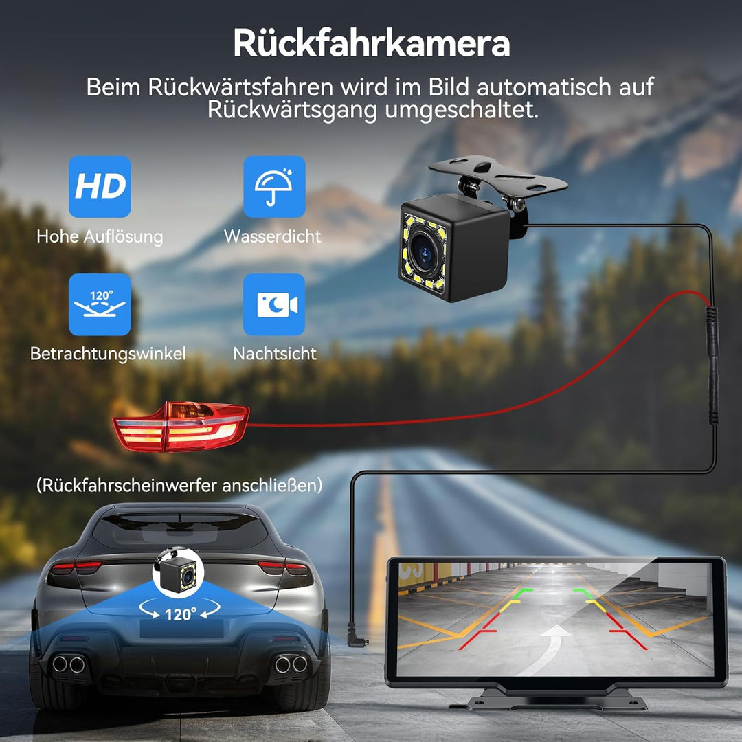 CarPlay & Android Auto Display Car Stereo, Auto-Display, 10.26-Zoll-IPS-Touchscreen, Digital Receive