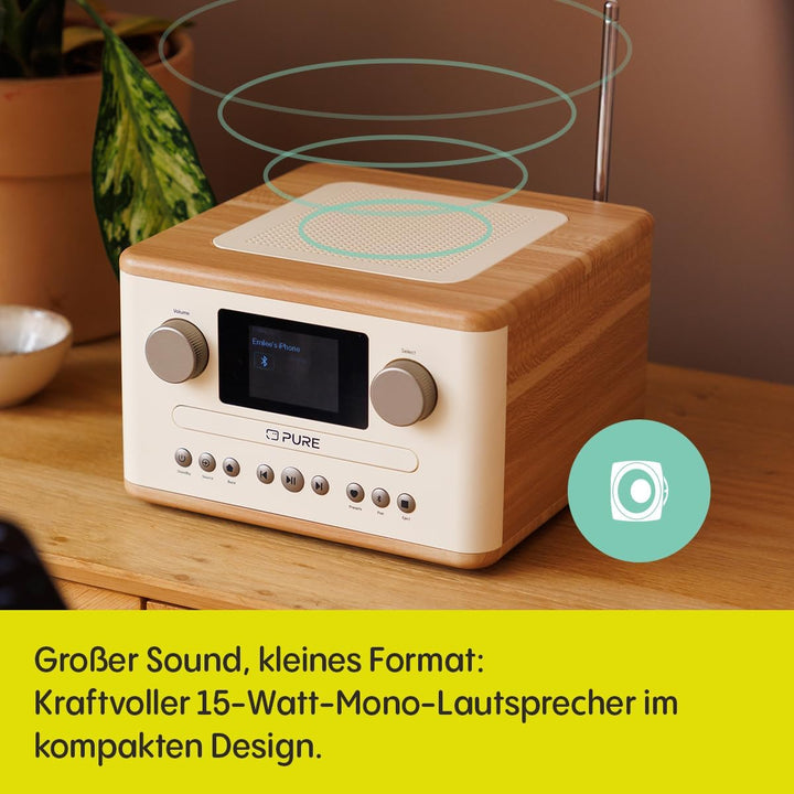 Pure Classic C-D4 – DAB+ & UKW Radio mit CD-Player, Netzbetrieb, Bluetooth 5.3, USB & AUX, Farbdispl