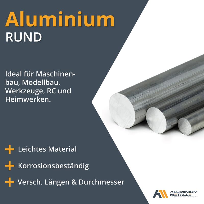 Aluminium Rund Durchmesser Ø 230mm | Länge = 50mm (5cm) Rundstab zum Drehen, Fräsen, Bohren, Sägen L