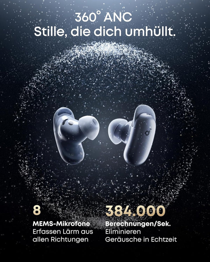 soundcore Anker Liberty 5 Pro, Guinness World Record Anrufqualität 10 Mikros, Noise Cancelling Kopfh