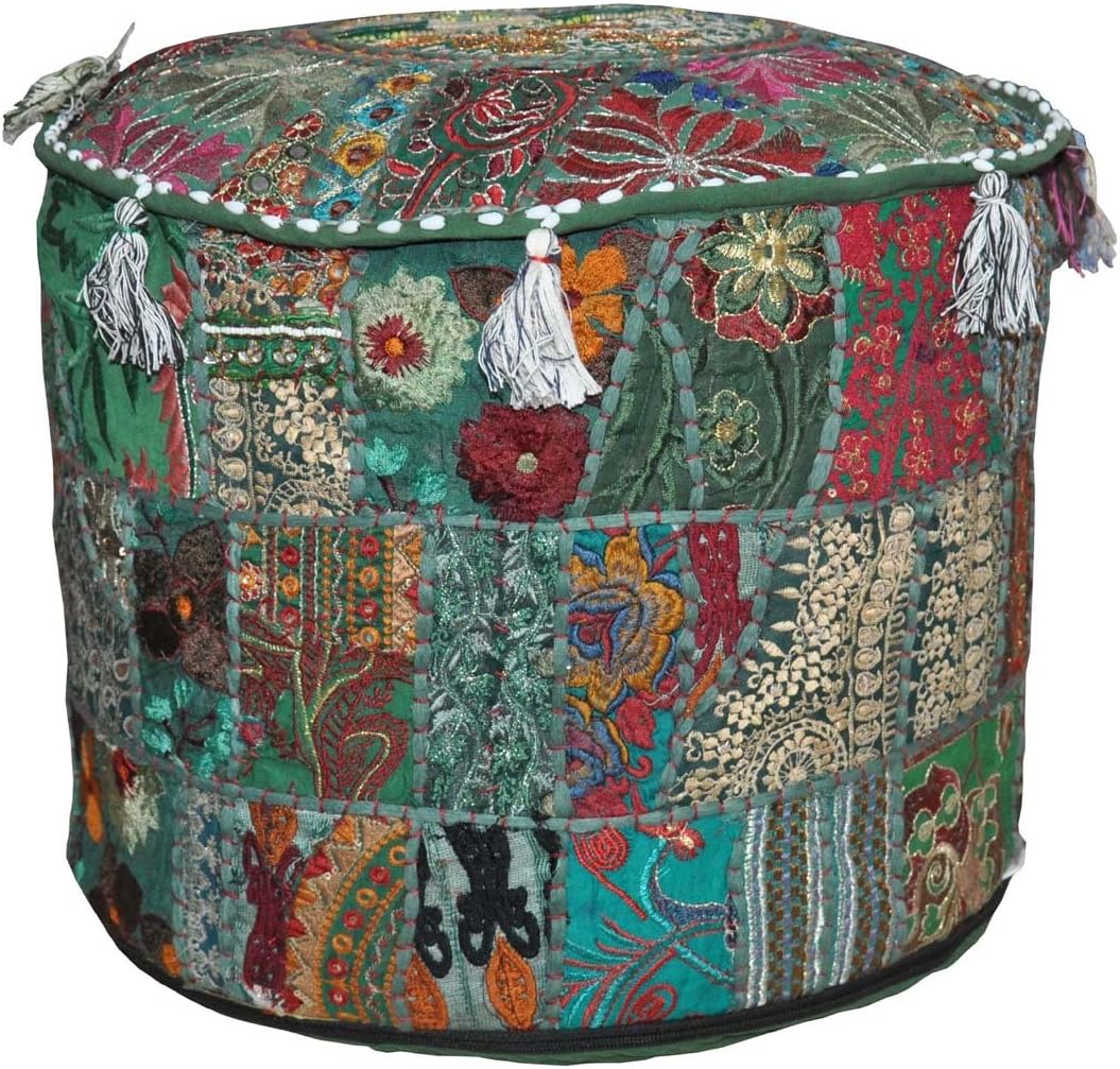 Rajasthali Traditionelle indische Startseite Dekorative osmanischen Handgemacht und Patchwork Hocker