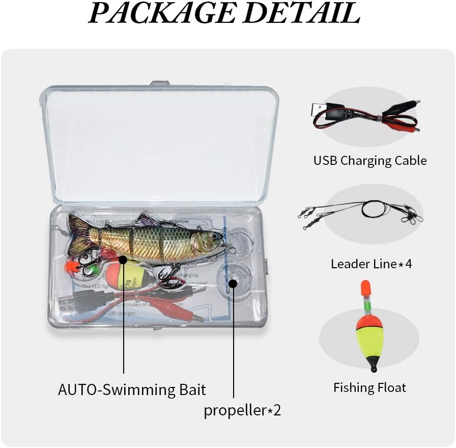ods lure Robotic Schwimmköder USB wiederaufladbar Fischköder mit LED Licht Elektrischer Angelköder m