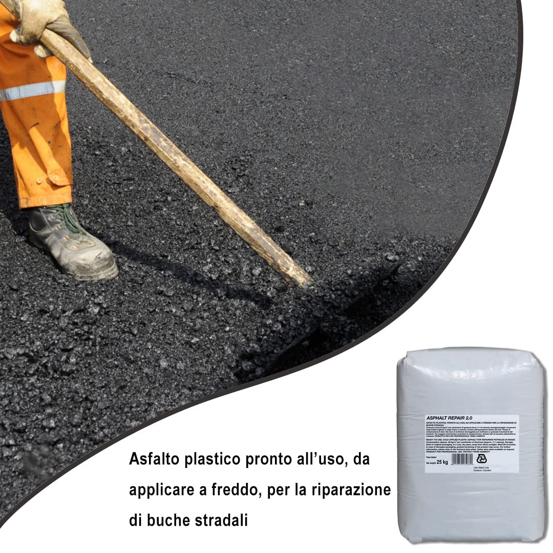 Kalter Asphalt für die Strasse, 25 kg. MASTERBRICO | Kaltasphalt für Schlaglöcher und Strassenrepara
