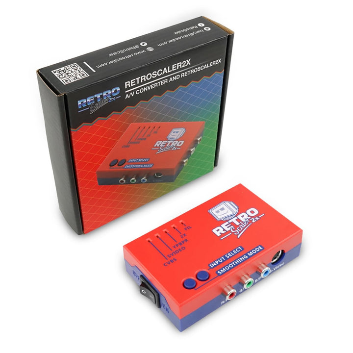 BITFUNX RetroScaler A/V zu HDMI Konverter für Retro-Spielekonsole, unterstützt 2 Line Duplikator und
