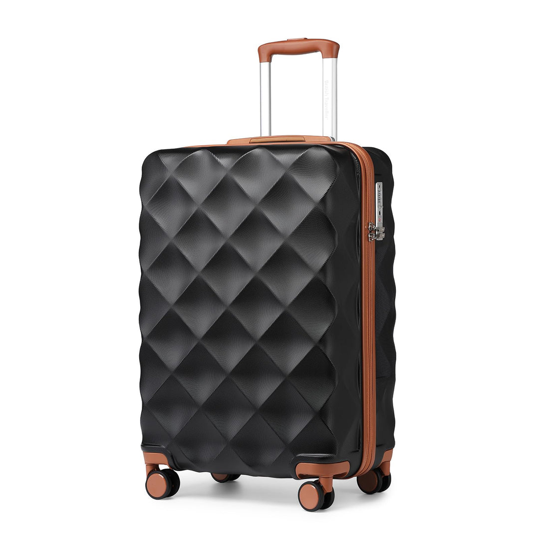 British Traveller Handgepäck Koffer 54x36.5x21.5 cm, Hartschalen Reisekoffer aus ABS+PC mit TSA-Schl