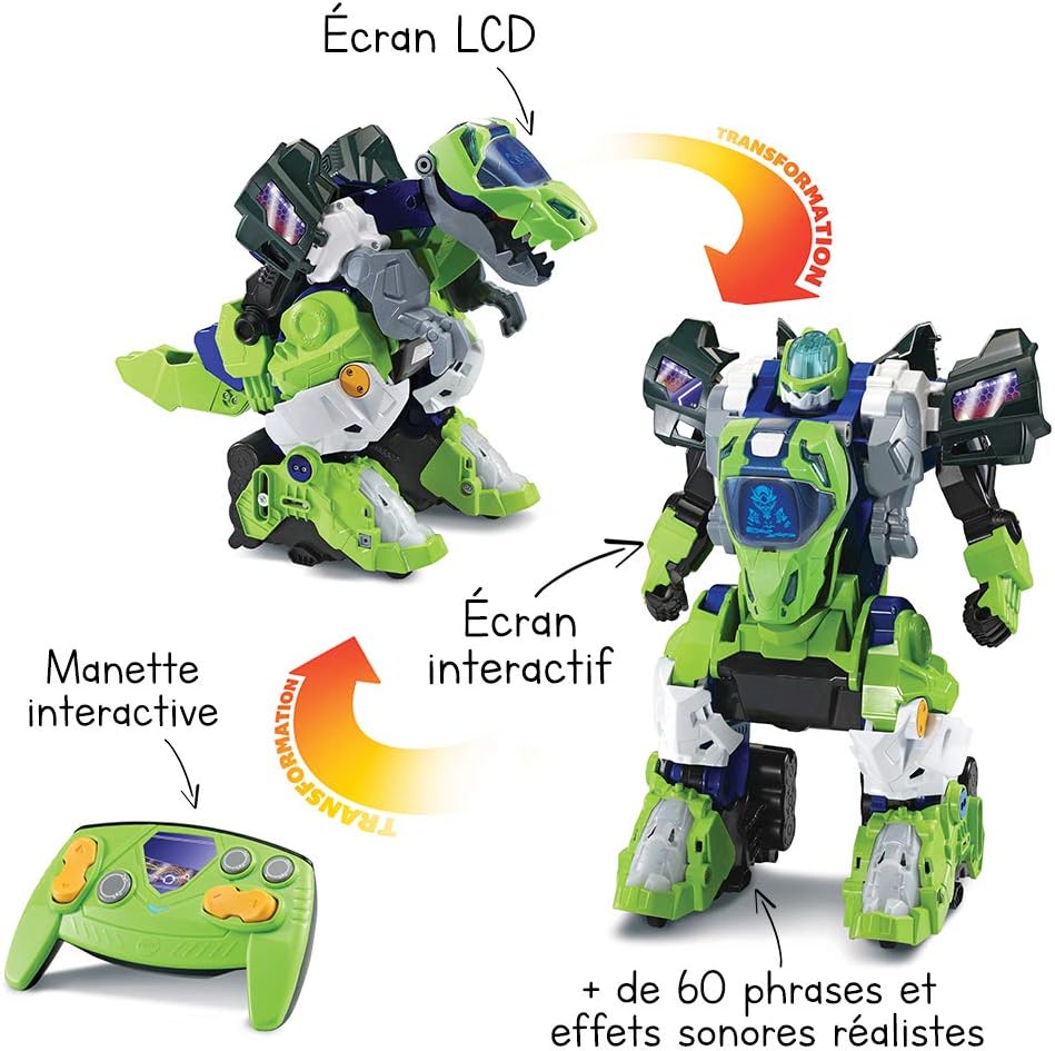 VTech - Switch & Go Dinos, Maxi Dinosaurier mit Geräusch, Ferngesteuerter Furio, der Mega T-Rex Robo
