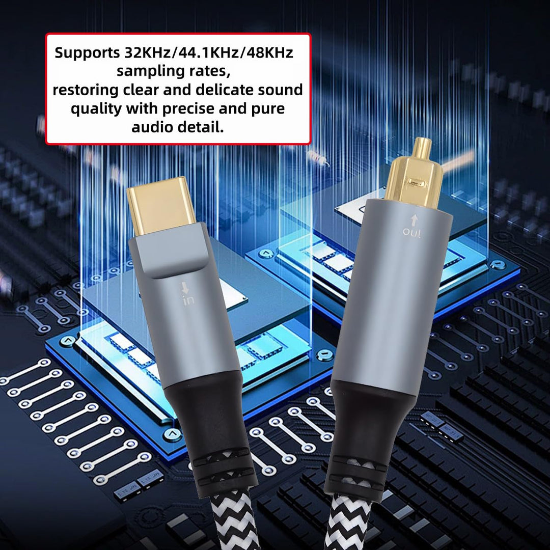 xiwai USB-C auf SPDIF Toslink Optisches Audiokabel Opt-Stecker Typ-C auf Digital Fiber Optic Sound I