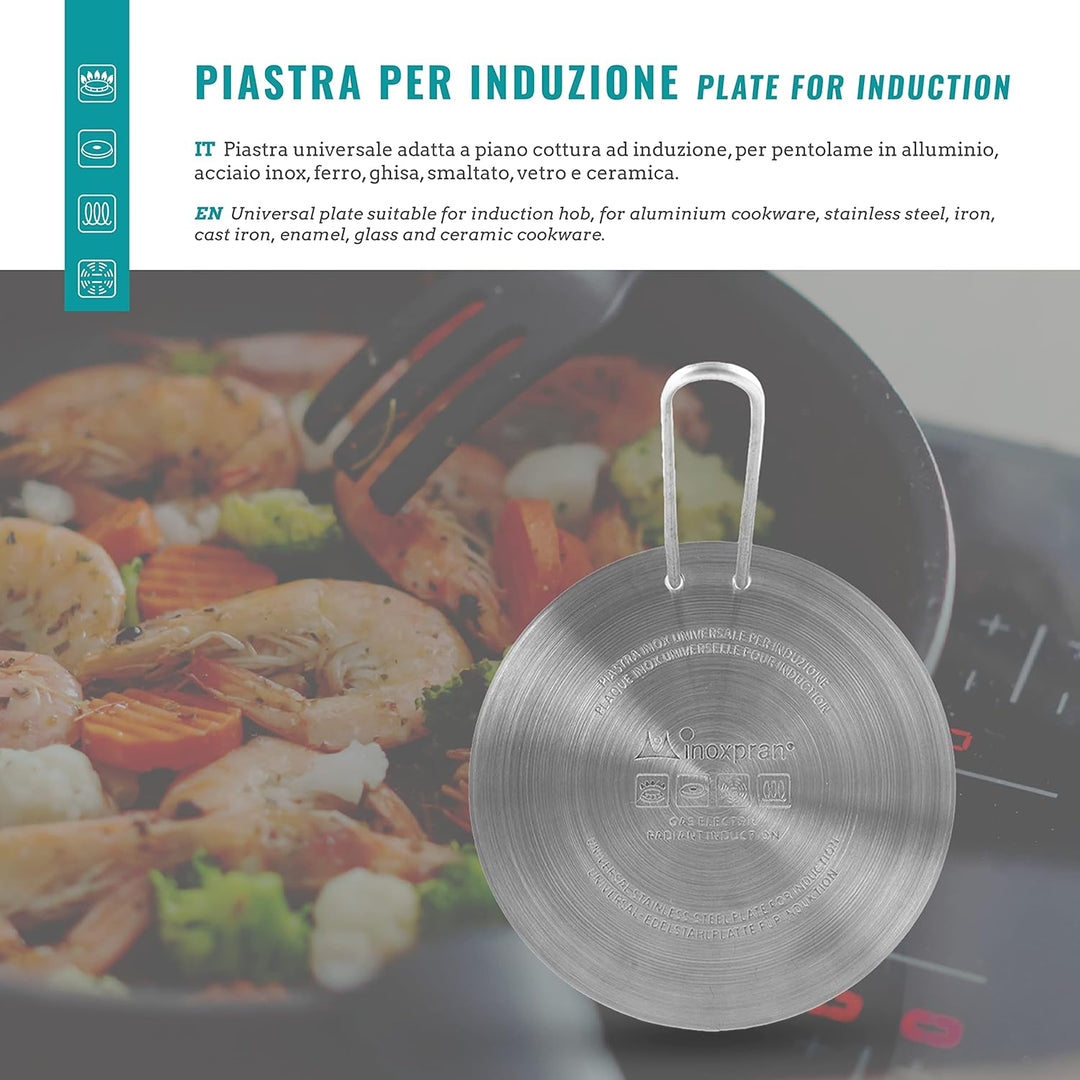 INOXPRAN Piastra Per Induzione Induktionskochplatte Edelstahl 16 Töpfe und Zubereitung der Küche, Gr