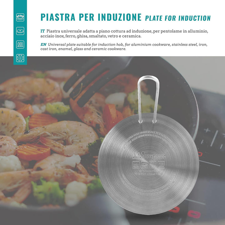 INOXPRAN Piastra Per Induzione Induktionskochplatte Edelstahl 16 Töpfe und Zubereitung der Küche, Gr