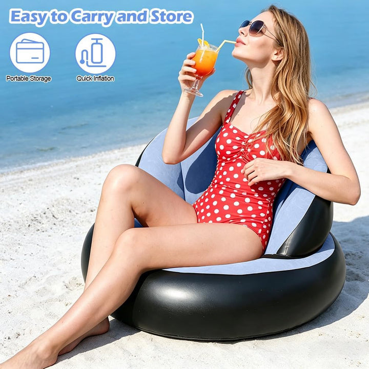 Aufblasbares Sofa, Aufblasbarer Sessel, Luftsofa, Campingsofa, Tragbare Flocking Sitzsack Aufblasbar
