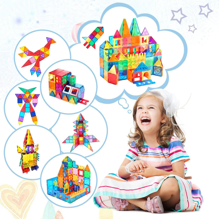 Magnetische Bausteine 110 Teile, Magnetspielzeug Magneten Kinder Magnetbausteine Magnet Spielzeug Ma