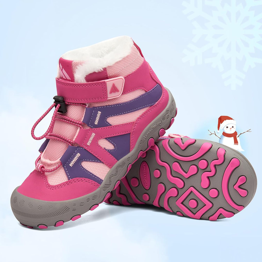Mishansha Kinder Outdoor Winterschuhe Warm Gefüttert Winterstiefel, Gr.24-38 36 EU Fuchsia Pink, 36