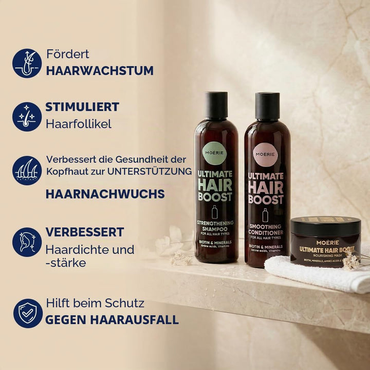 Moerie Ultimate Mineral Shampoo and Conditioner Set - Vegan Friendly, Paraben Free, Hair Growth Prod