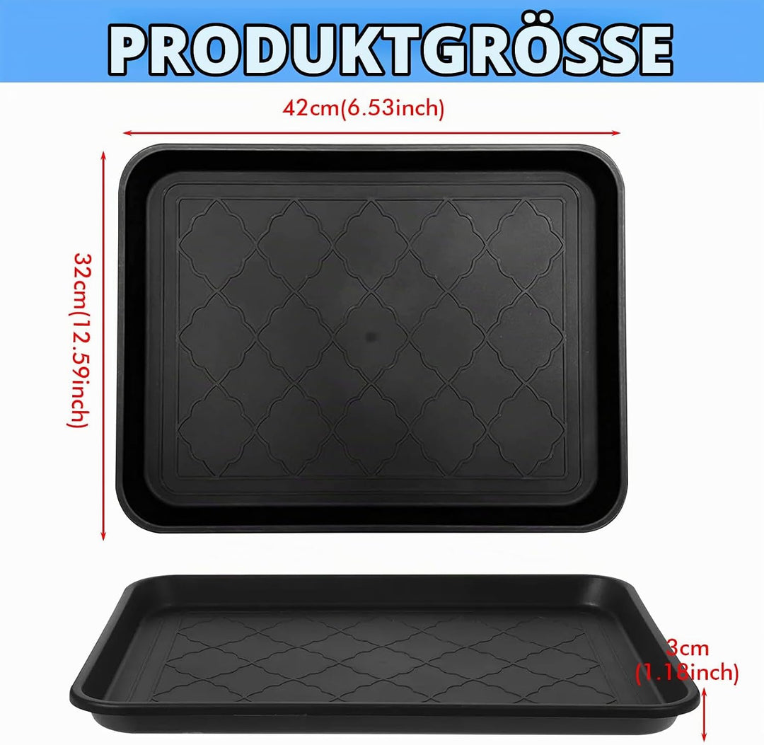 2er Set Schuhabtropfschale, Gross Abtropfschale, Schuhablage aus Kunststoff mit Erhöhtem Rand, für H
