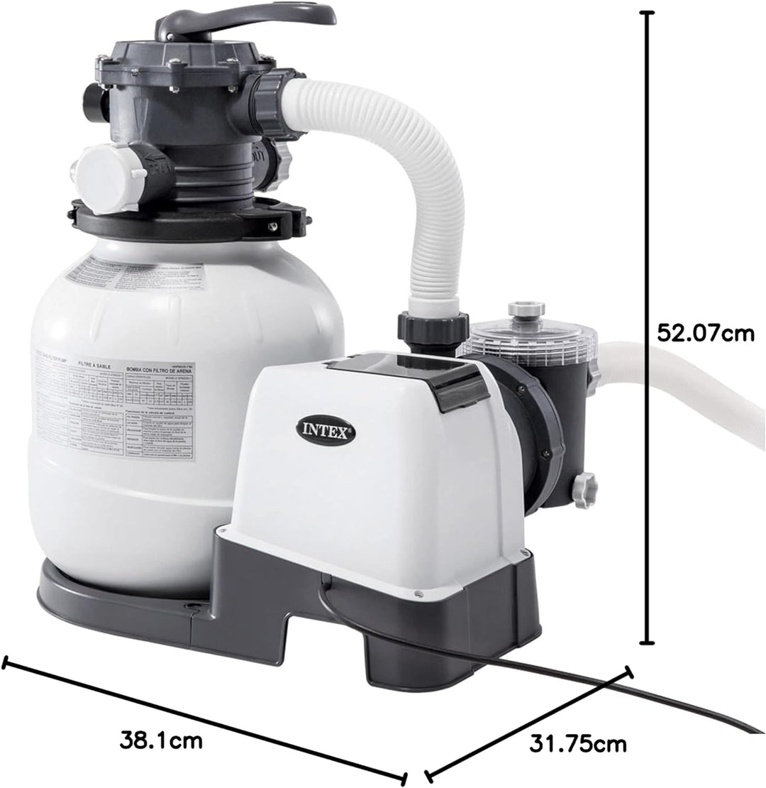Intex Krystal Clear Sandfilteranlage 7,9 m³ für Pools bis 36.000l 26646, Weiss
