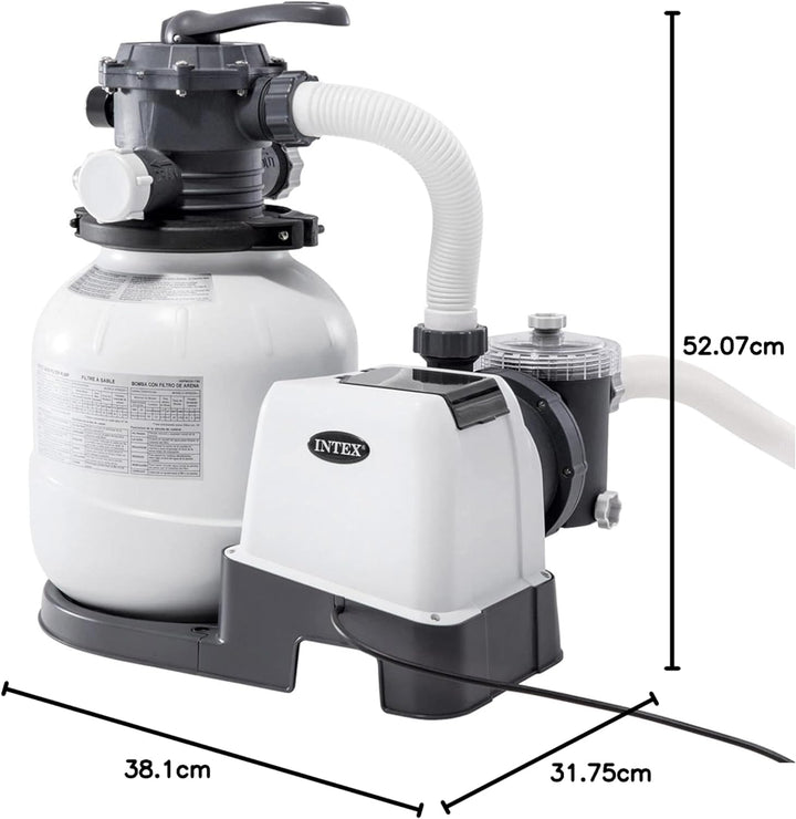 Intex Krystal Clear Sandfilteranlage 7,9 m³ für Pools bis 36.000l 26646, Weiss