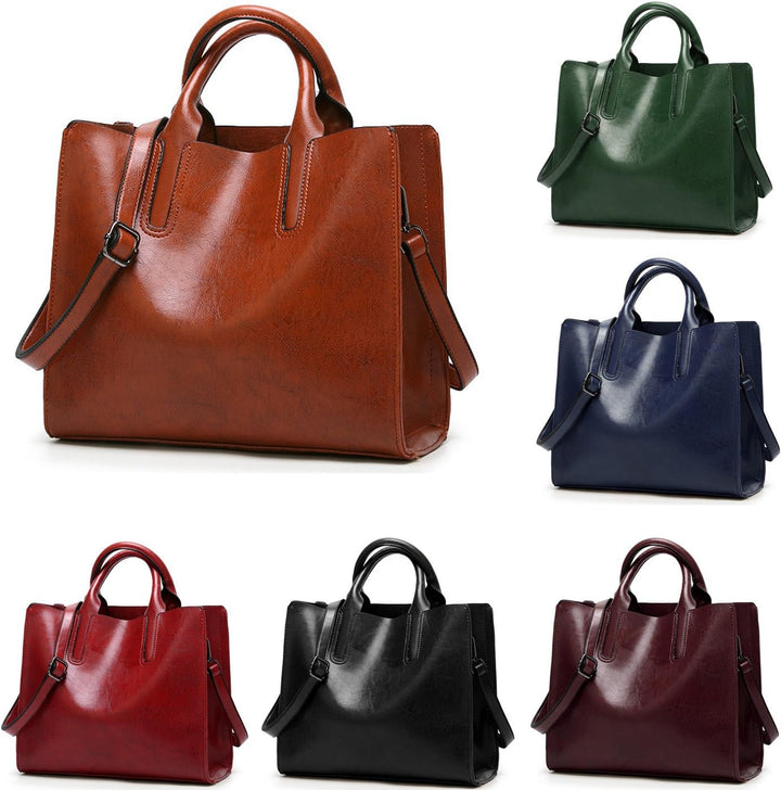 Coolives Damen Shopper Tasche aus PU-Leder mit Schulterriemen Schultertasche Umhängetasche Quadrat H