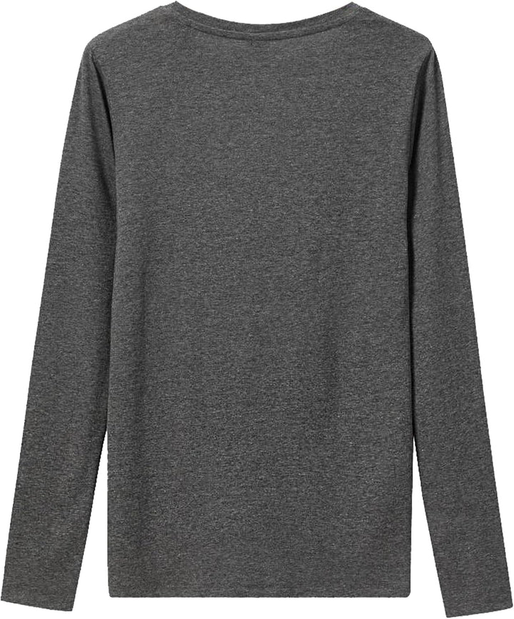LiKing 3er Pack Langarmshirt Damen Baumwolle Basic Longsleeve Obertei Tops | Stretch Langarm-Shirt,B
