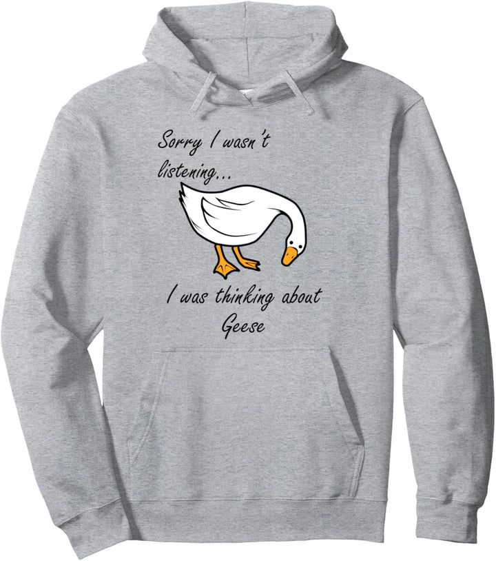 Nachdenken über Gänse Niedliche Natur Wildtiere Gans Pullover Hoodie