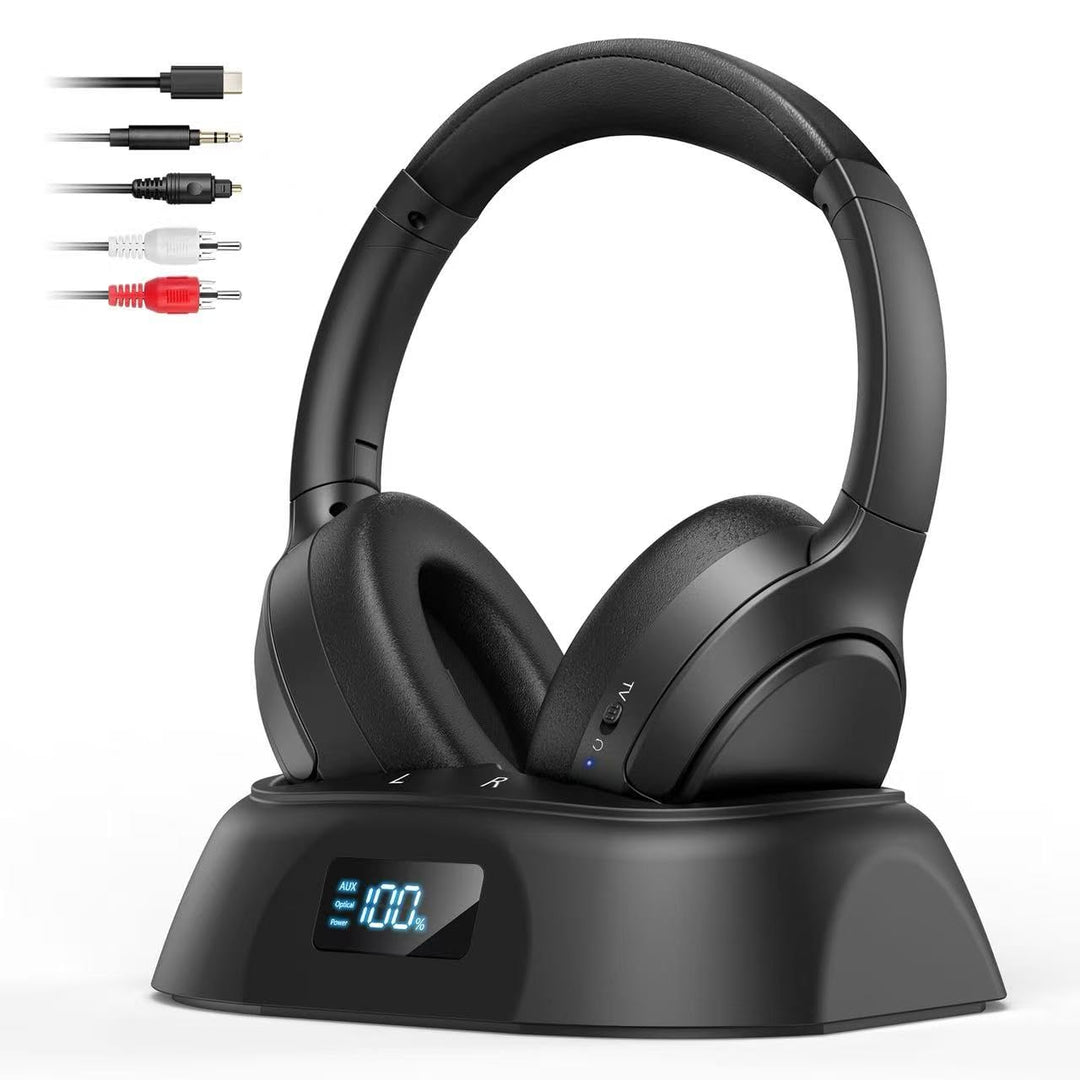 Doohoeek Kabellose TV Kopfhörer Bluetooth 6.0, Over-Ear Funkkopfhörer mit Ladestation&Digital Displa