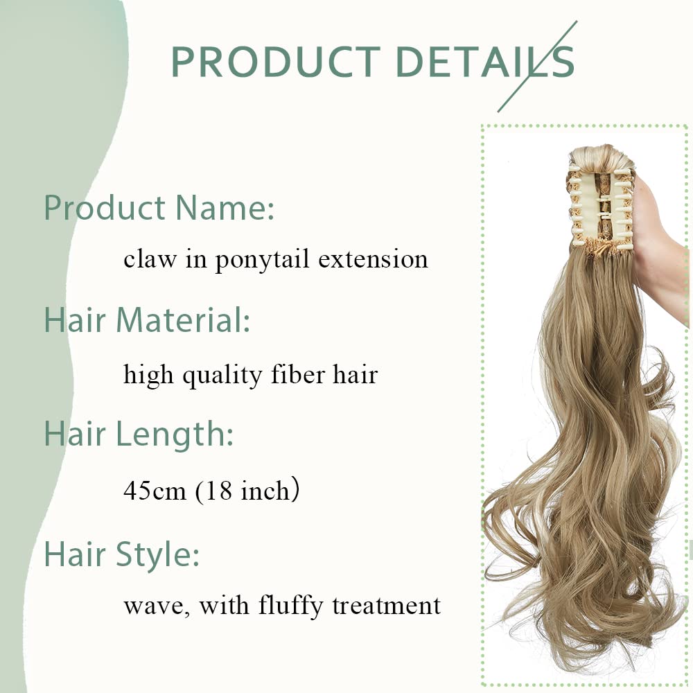 SEGO 45cm Pferdeschwanz Haarverlängerung Ponytail Haarteil Zopf Clip in Extensions Voluminös Claw on
