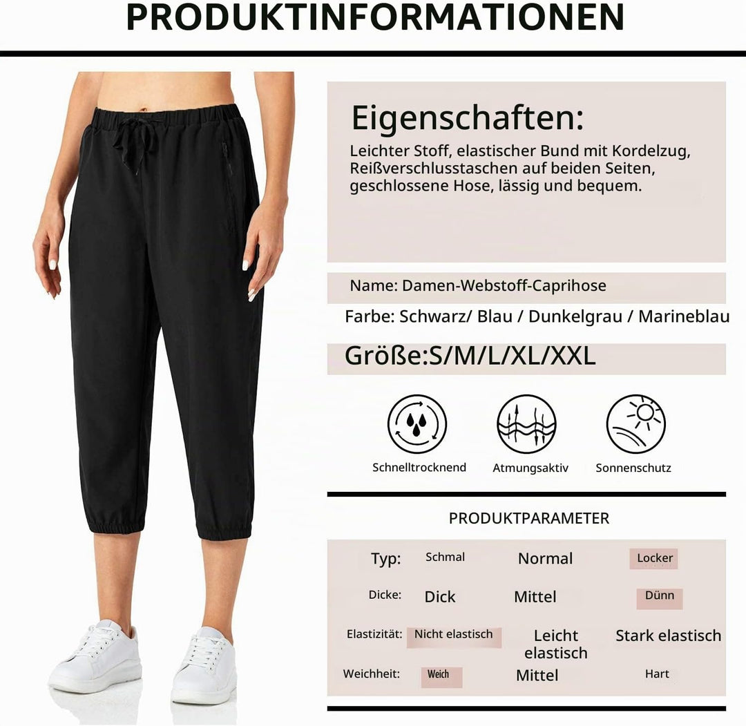 Butrends Damen Leichter Jogger Caprihose Casual Schnell trocknend Hose Workout 3/4 Workout Joggerhos