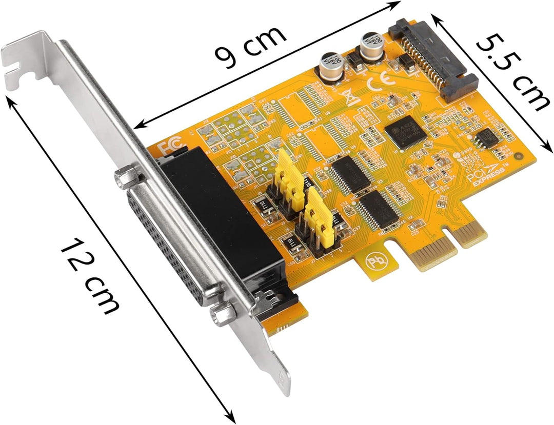 CERRXIAN PCIE auf 2 Port RS232 Erweiterungskarte, DB9 Dual Channel PCIe X1 AX99100 Erweiterungskarte