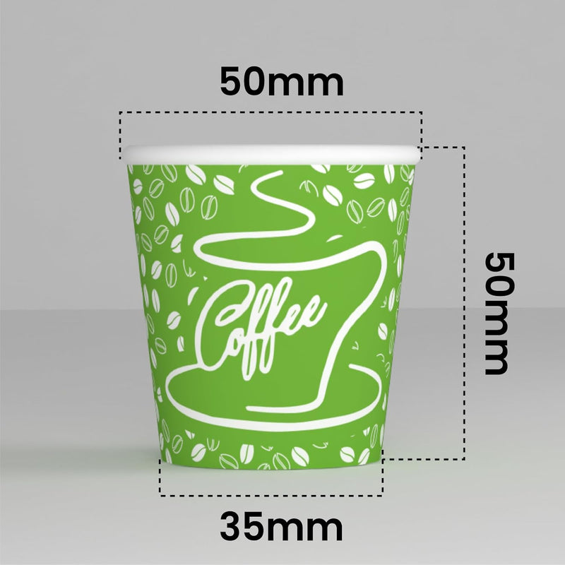 1000 Kaffeebecher aus Papier, 65 ml, CoffeeCUP Mix Umweltfreundliche Biologisch Abbaubare Einwegbech